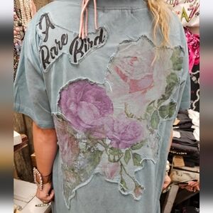 NEW A Rare Bird Blue Butterfly T-Shirt Dress W/ Pockets!!